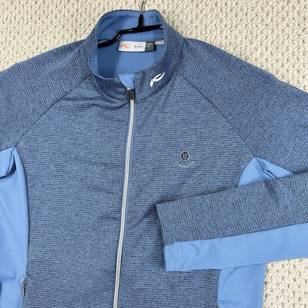 KJUS Jacket Women 40/L Blue Emelia Midlayer Full Zip Performance Golf Sun Valley